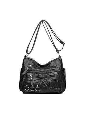 Womens Crossbody Bag Multi Pocket Hobo Purse Shoulder Satchel Travel Tote